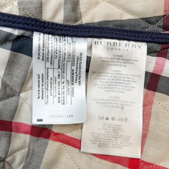 Burberry Puffer Jacket Coat Purple Nova Check Down Quilted Short Diamond LW - Picture 7 of 12